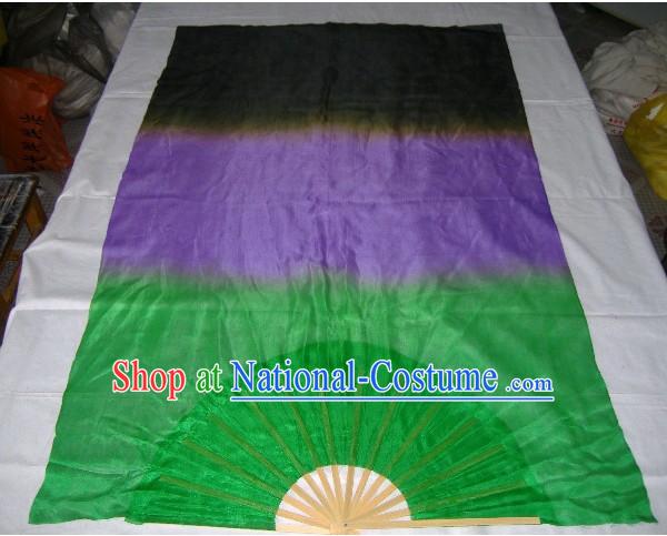 Professional Three Colours Silk Fan Streamer