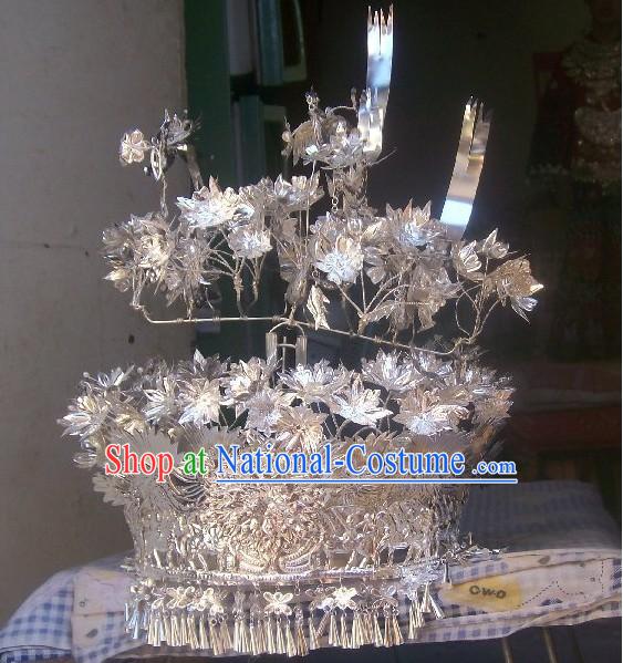 Traditional Large Silver Miao Crown