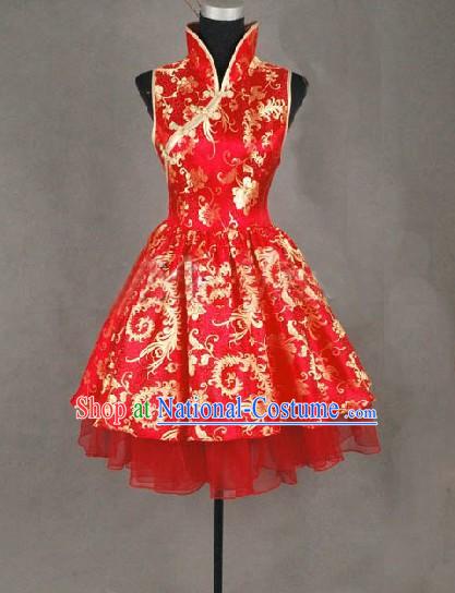 Traditional Mandarin Handmade Phoenix Tail Wedding Cheongsam Shirt