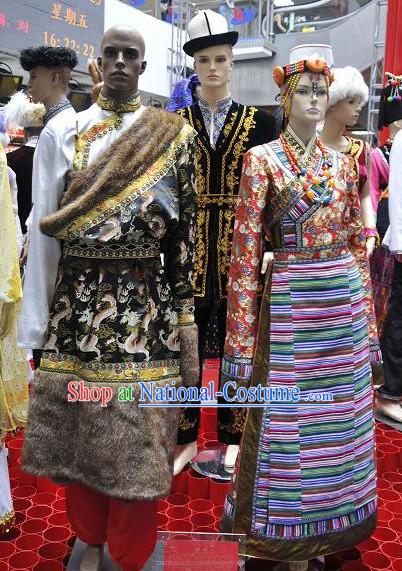 Traditional Tibetan Dress Two Sets for Men and Women