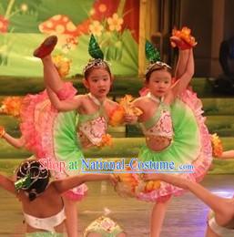 Chinese Children Folk Flower Dance Costumes