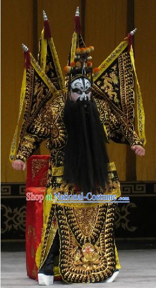 Traditional Peking Opera Dragon Da Kao Zhang Fei Armor Costumes Complete Set