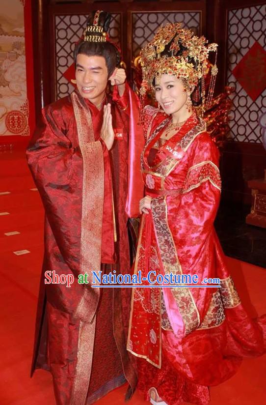 Ancient Chinese Princess Wedding Dress and Groom Wedding Dress