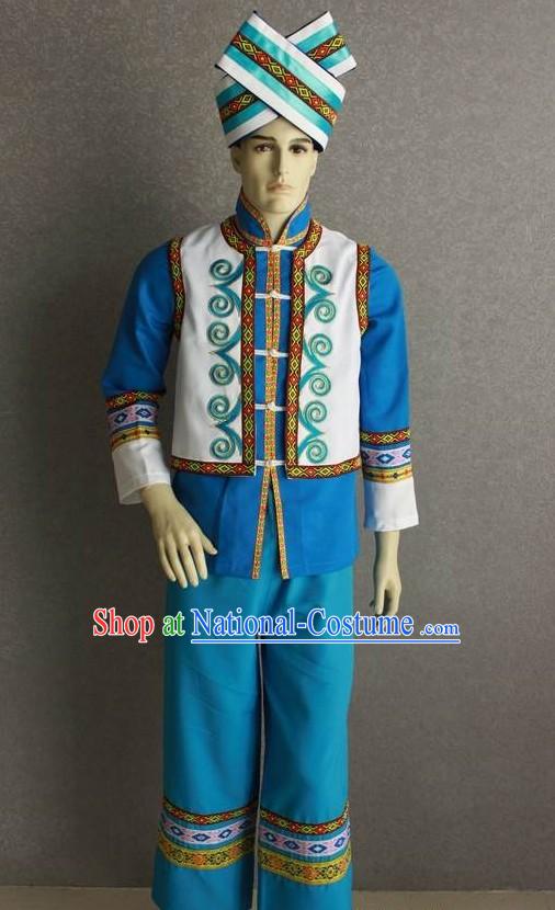 Chinese Traditional Zhuang Minority Dress Complete Set