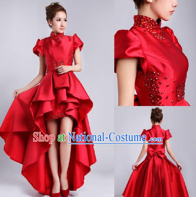 Stunning Chinese Red Bride Wedding Dress