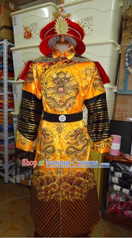 Qing Dynasty Kang Xi Emperor Costumes Complete Set