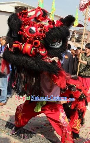 Supreme Long Wool Gwan Gong Lion Dance Costumes Complete Set