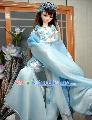Ancient Chinese BJD Cosplay Talented Dancer Costumes and Hair Accessories for Women