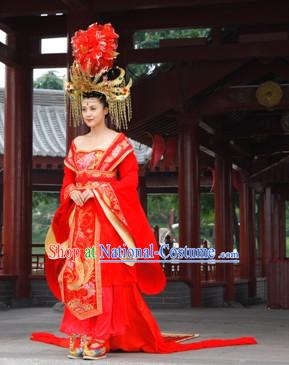 Tang Dynasty Empress Wedding Dress and Hair Accessories Complete Set