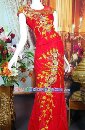 Southeast Asia Traditional Thailand Evening Wedding Dresses for Women