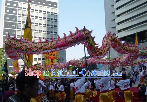 Top Chinese Glow in Dark Luminous Dragon Dance Head and Body Costumes Complete Set