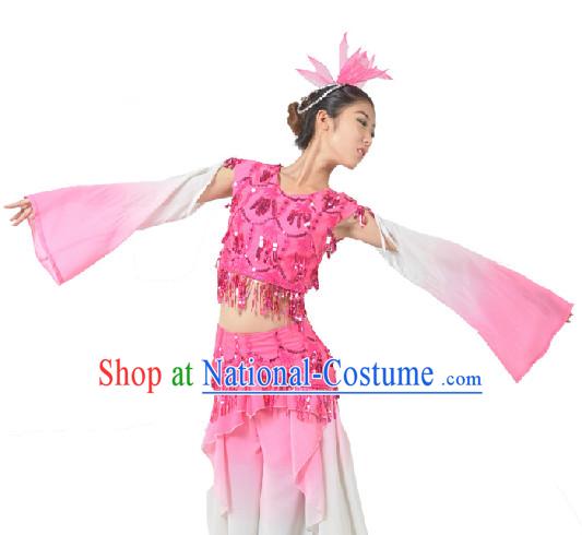 Chinese Classical Dancing Costumes and Hat for Women