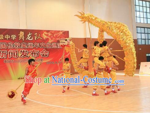 Lightweight Shinning Gold Handmade Dragon Dance Equipment Complete Set for Middle School Teenagers