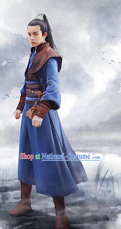 Ancient Chinese Swordsman Halloween Costumes Complete Set