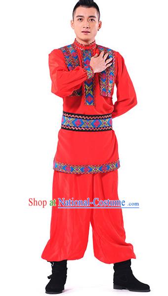 Chinese Xinjiang Folk Dance Costume Wholesale Clothing Discount Dance Costumes Dancewear Supply and Headpieces for Men