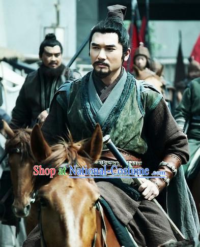 Three Kingdoms Chinese Costume Chinese Liu Bei Costumes Clothing Clothes Garment Outfits Suits for Men