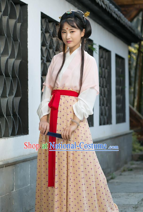 Chinese Costume Chinese Costumes Hanfu Han Dynasty Ancient China Scholar Clothing Dress Garment Suits Clothes Complete Set for Women