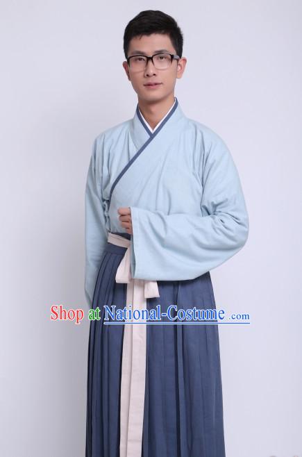 Chinese Costume Chinese Costumes Hanfu Han Dynasty Ancient China Scholar Clothing Dresses Garment Suits Clothes Complete Set for Men