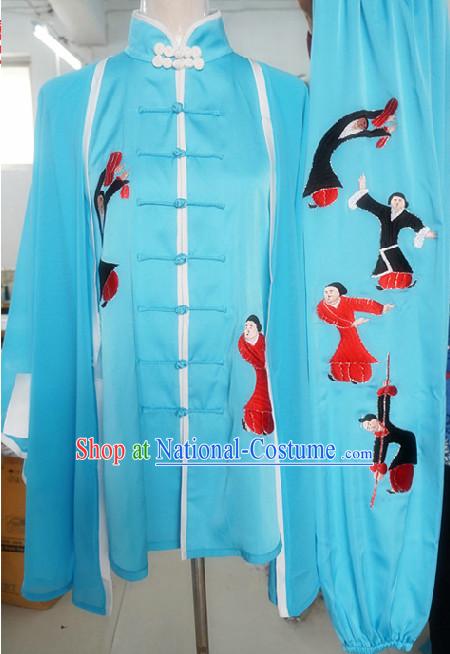Top Tai Chi Chuan Uniform Taekwondo Karate Outfit Aikido Wing Chun Kungfu Wing Tsun Boys Martial Arts Supplies Clothing and Mantle