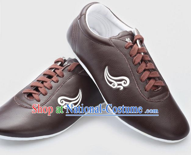 Top Kung Fu Martial Arts Karate Wing Chun Supplies Training Shop Cowhide Shoes for Kids and Adults