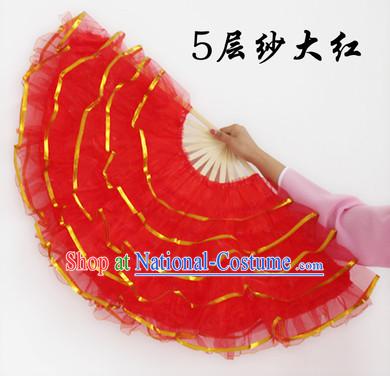 Five Layers Chinese Hand Fans for Sale