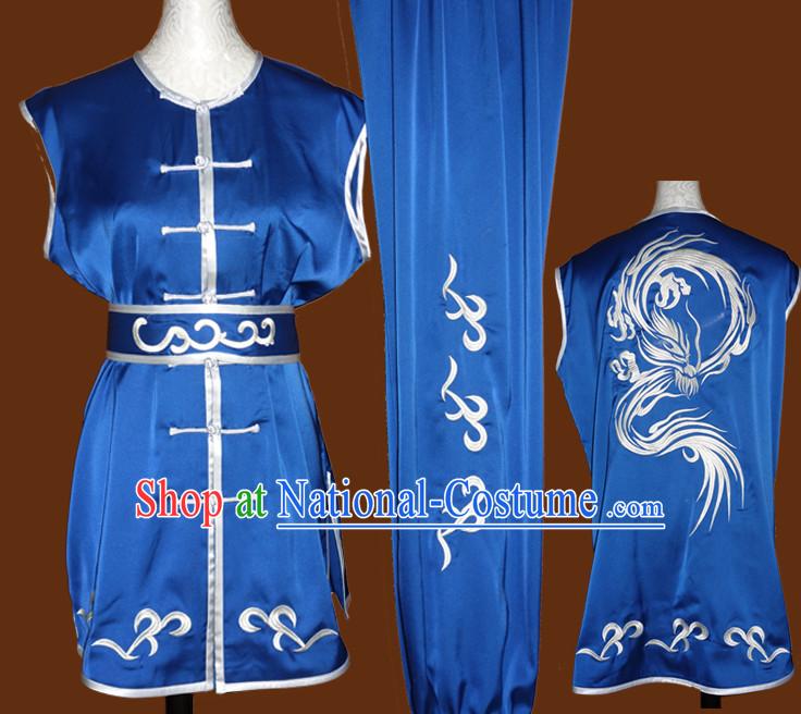 Blue Southern Fist Nanquan Sleeveless Wushu Uniforms