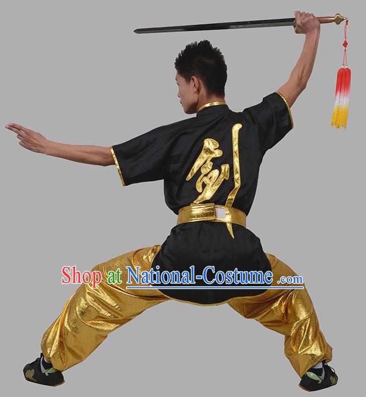 Kung Fu Clothing Beijing Short Sleeves Sword Chinese Character Kung Fu Uniform