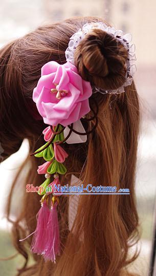 Chinese Traditional Flower Hair Fascinators Hair Slides Headpieces Hair Ornaments