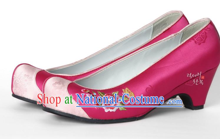 Korean Traditional Wedding High Heel Shoes for Brides