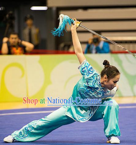 Top Chinese Kung Fu Sword Uniforms Kungfu Uniform Martial Arts Competition Costumes for Women