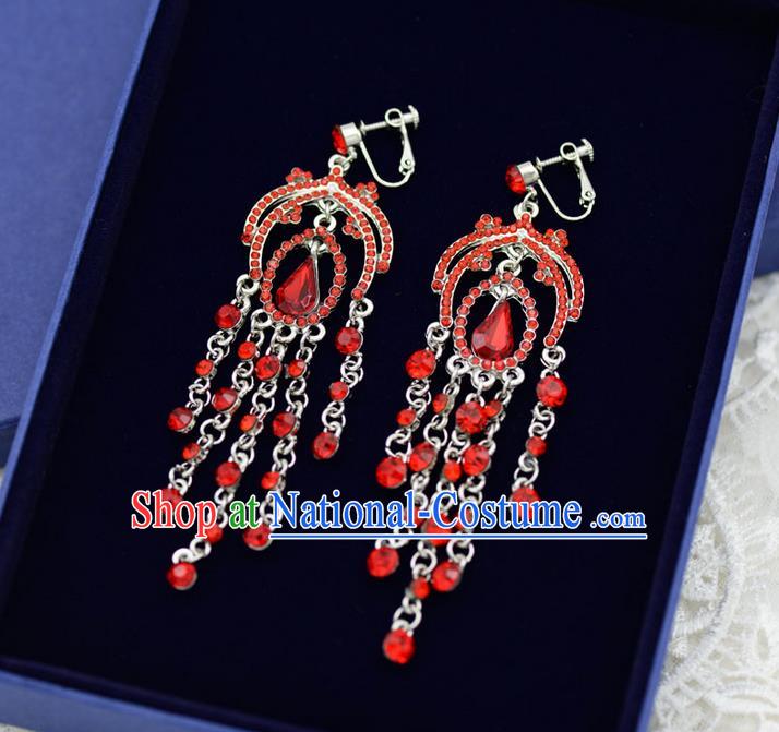 Traditional Wedding Jewelry Accessories, Palace Princess Bride Accessories, Wedding Earring, Baroco Style Long Earrings for Women
