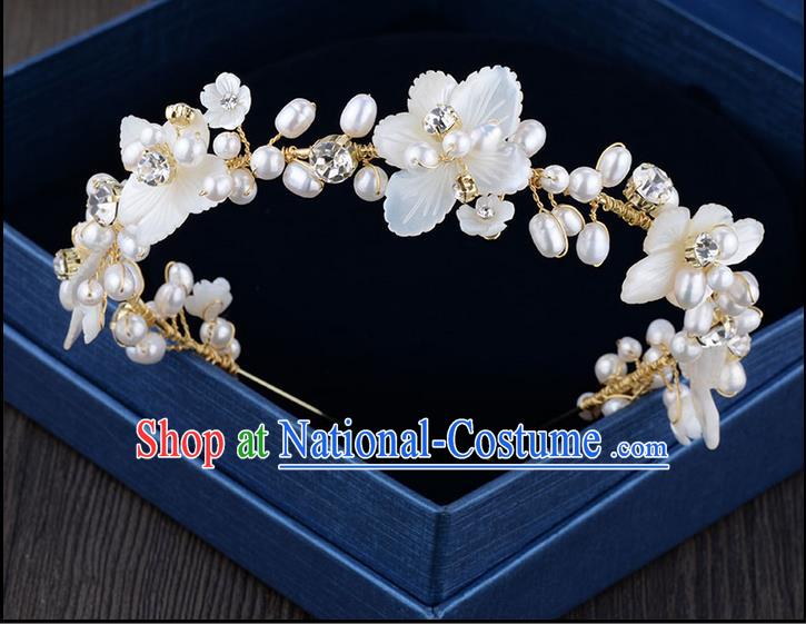 Traditional Jewelry Accessories, Princess Hair Accessories, Bride Wedding Hair Accessories, Baroco Style Pearl Headwear for Women