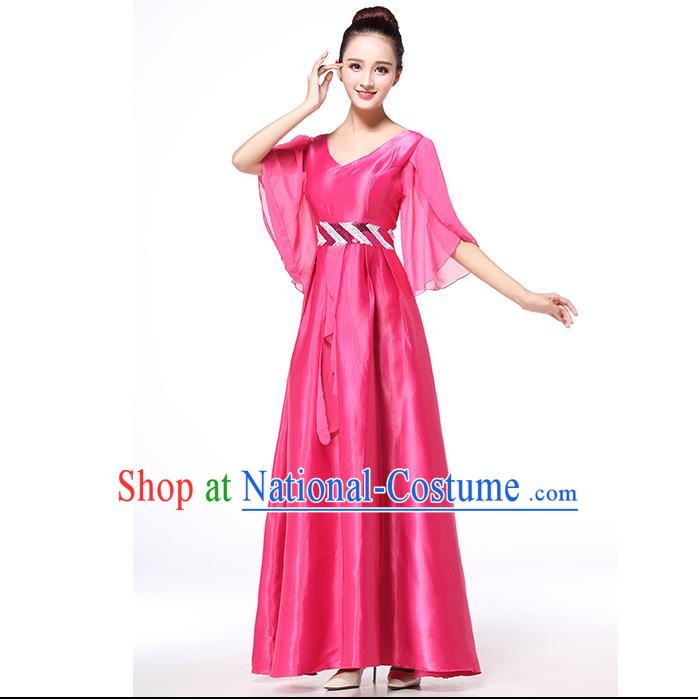 Chinese Classic Stage Performance Chorus Singing Group Dance Costumes, Chorus Competition Costume, Compere Costumes for Women