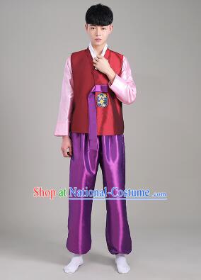 Korean Traditional Formal Dress Set Men Clothes Traditional Korean Traditional Costumes Full Dress Formal Attire Ceremonial Dress Court Slight Blue
