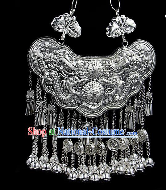 Traditional Chinese Miao Ethnic Minority Necklace Miao Ethnic Silver Jewelry Accessories Longevity Lock
