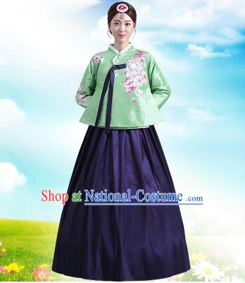 Korean Court Dress Girl Stage Costumes Show Traditional Clothes Dancing Children Ceremonial Dresses Full Dress Formal Attire Red Top Purple Skirt