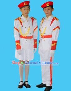 Traditional Modern Military Costume, Children Opening Flag Raiser Ceremony Costume, Modern Military Band Clothing for Students
