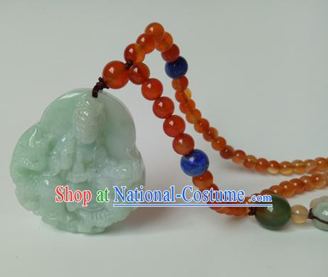 Chinese Imperial Queen Necklace, Hanfu Cosplay Traditional Chinese Jade Empress Necklaces