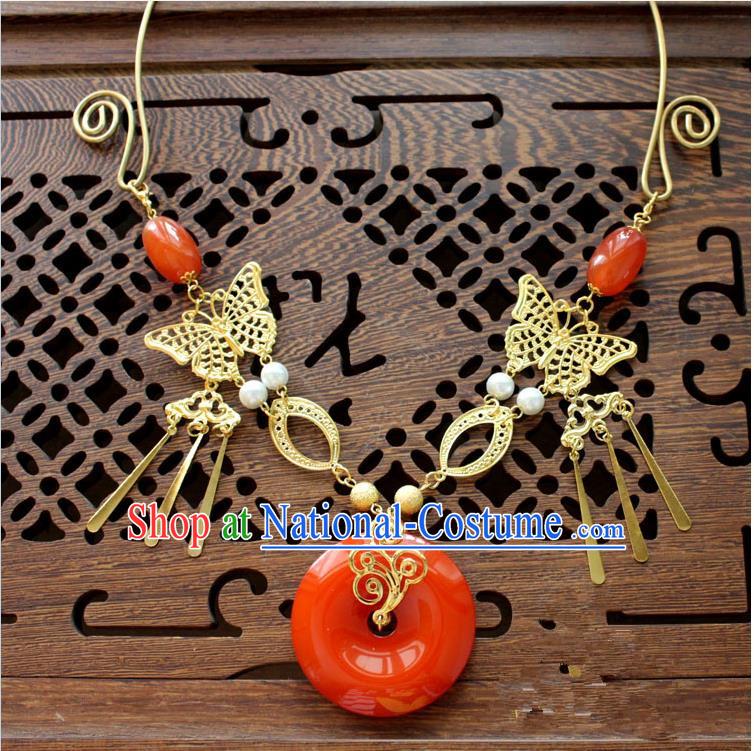 Chinese Imperial Queen Necklace, Empress Necklaces, Xiuhe Suit Necklaces, Wedding Accessories For Women