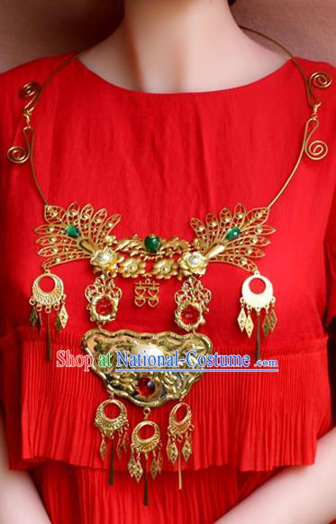 Chinese Imperial Queen Necklace, Empress Necklaces, Xiuhe Suit Necklaces, Wedding Accessories For Women