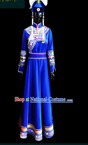 Mongolian People Yuan Dynasty Mongolians Dance Costumes Queen Princess Empress Clothing Clothes Garment Complete Set for Women Girls