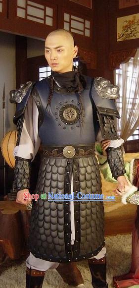 Ancient Chinese Style Male General Warrior Body Armor Costumes Dress Authentic Clothes Culture Traditional National Clothing Complete Set