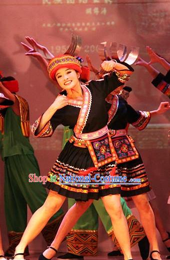 Chinese Stage Ethnic Dancing Dancewear Costumes Dancer Costumes Dance Costumes Chinese Dance Clothes Traditional Chinese Clothes Complete Set