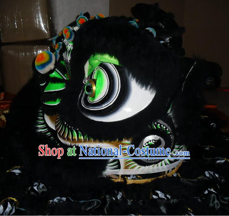 Black Top Competition and Parade Fut San Lion Dancing Costume Complete Set