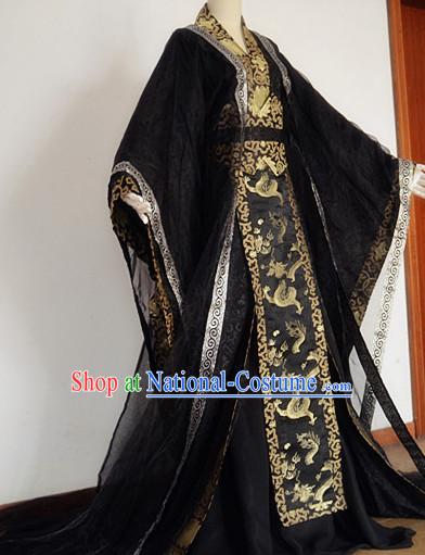 Chinese Traditional Prince Hanfu Dress Ancient Chinese Emperor Mens Costumes Complete Set for Men