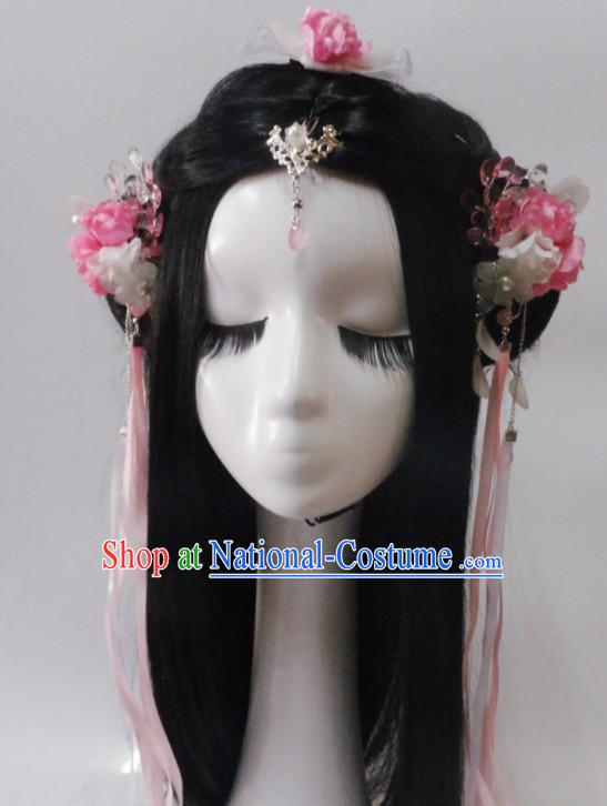 Chinese Classic Princess Wigs and Headwear Crowns Hats Headpiece Hair Accessories Jewelry Set