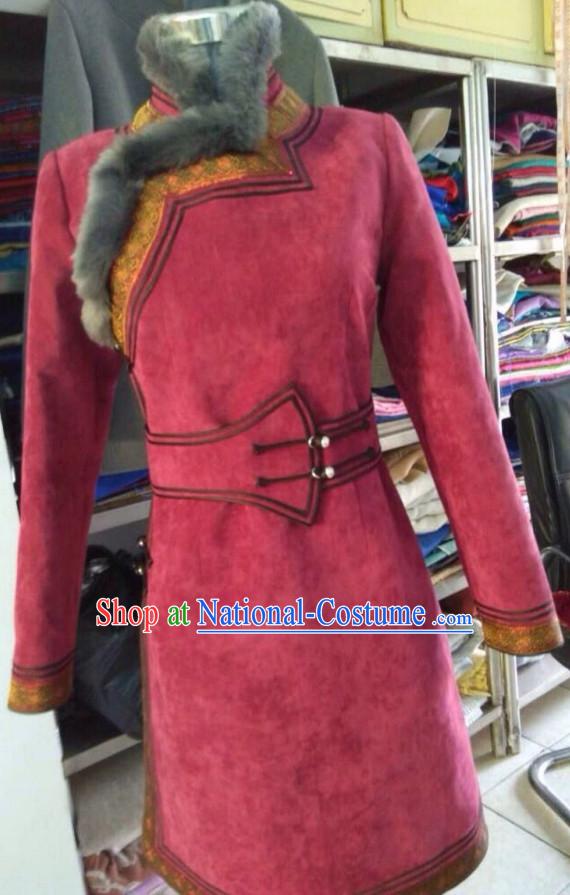 Chinese Mongolian Minority Mongol Women Dress Mongolia Minority Dresses Ethnic Mongolian Costume Complete Set