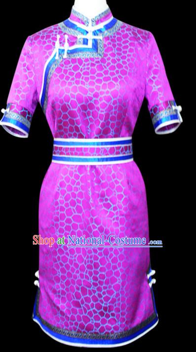 Mongolian Minority Empress Mongol Mongolia Princess Clothing Ethnic Traditional Costumes Complete Set