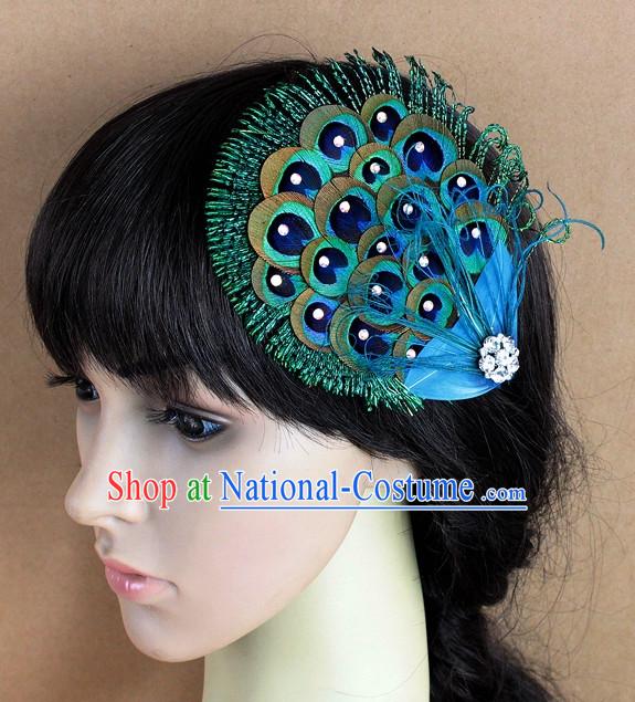 Handmade Feather Hair Pin Hair Accessory Headwear Hair Accessorie Head Dress Head Piece Jewel Hat Set
