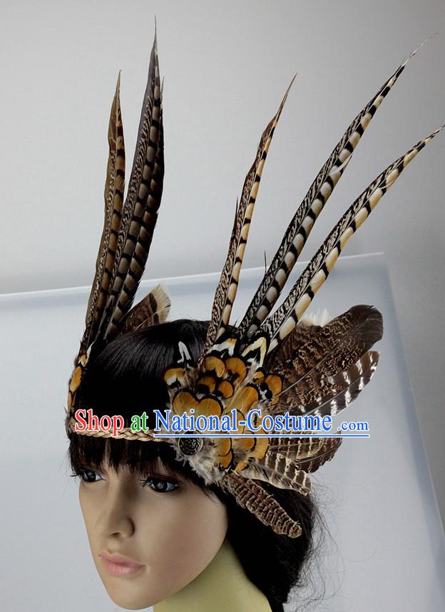 Handmade Feather Hair Pin Hair Accessory Headwear Hair Accessorie Head Dress Head Piece Jewel Set